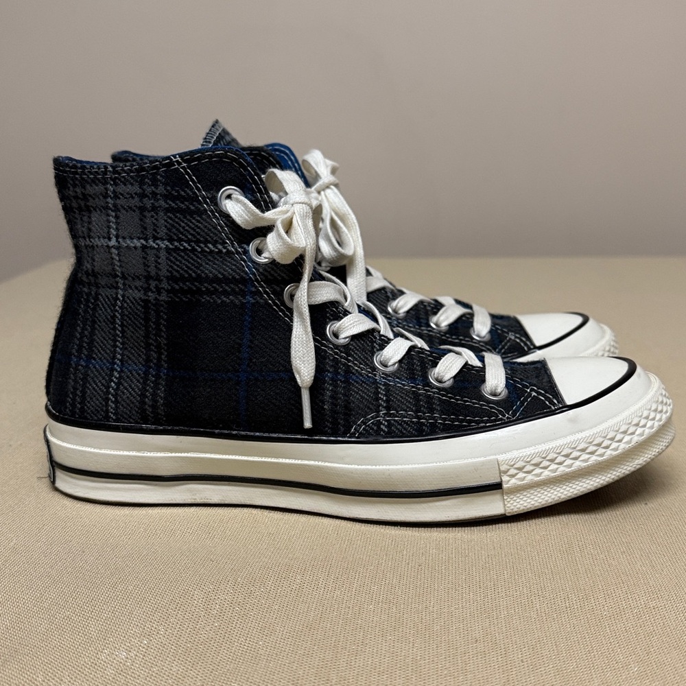 Converse Chuck Taylor All Star 70 Hi top 'Plaid Pack black gray blue white RARE - Picture 2 of 9